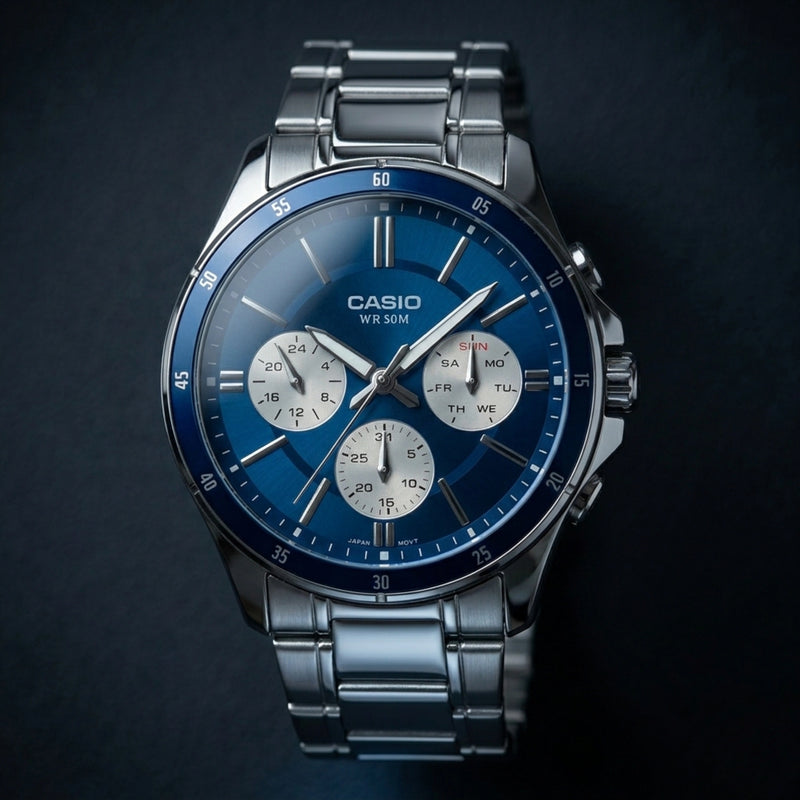 CASIO MTP1374D2A3VD – Klassische Herrenuhr aus Edelstahl